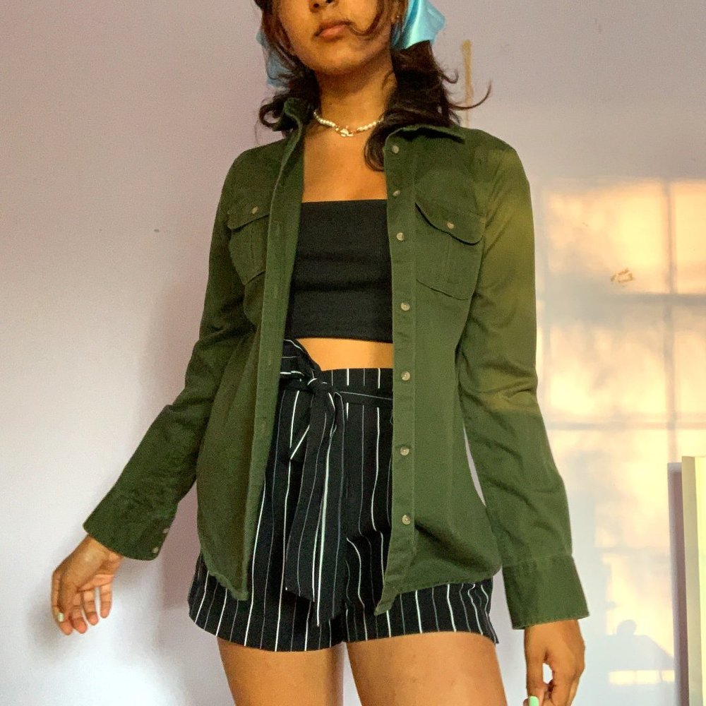 Dark Green Buttondown "Overshirt"